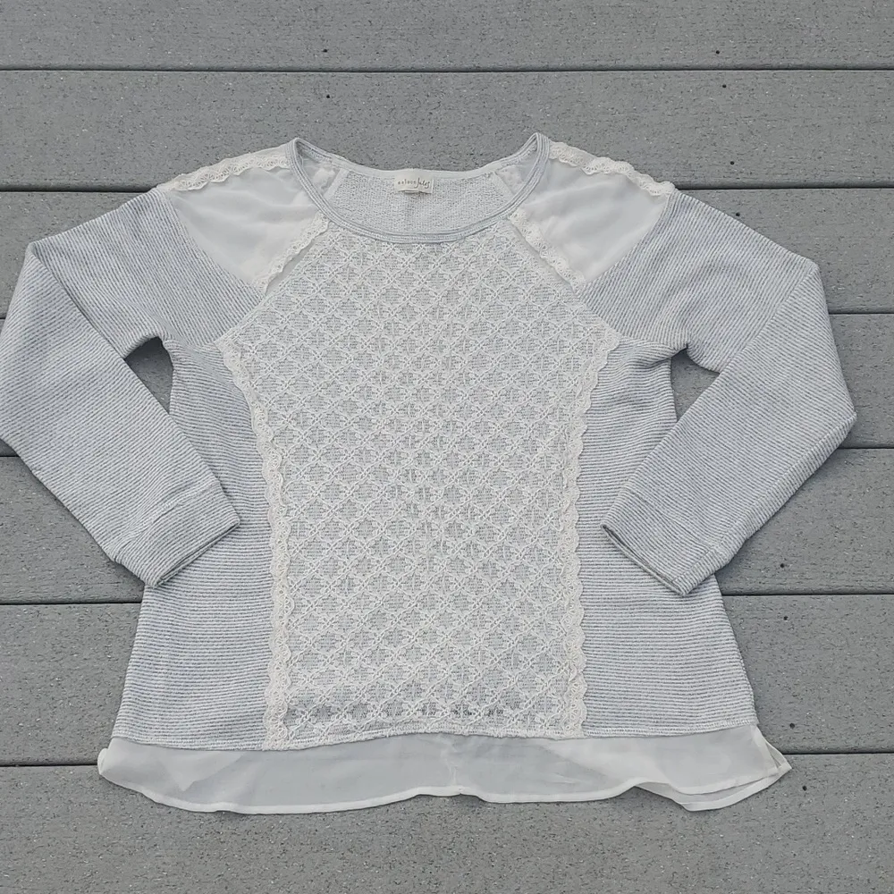 Maison Jules Lace Front Terry Sweatshirt - Image 7