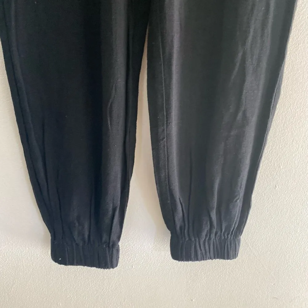 Doe & Rae black paper bag waist pants with pockets 100% cotton - Image 6