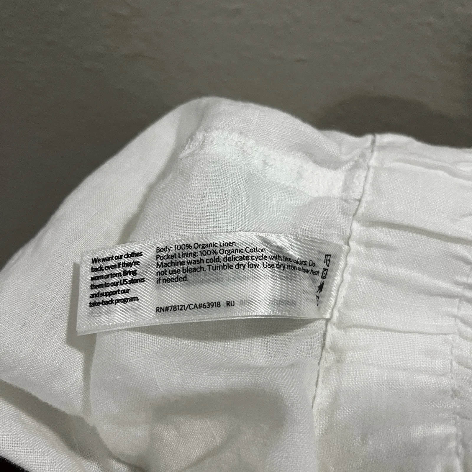 Eileen Fisher Linen Pants White Size XL Crop Capri Pull On Lagenlook Costal - Image 5