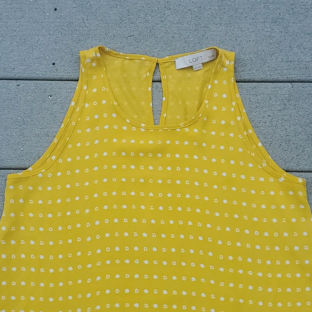 Loft Petite Polka Dot Mixed Media Sleeveless Top - Image 7