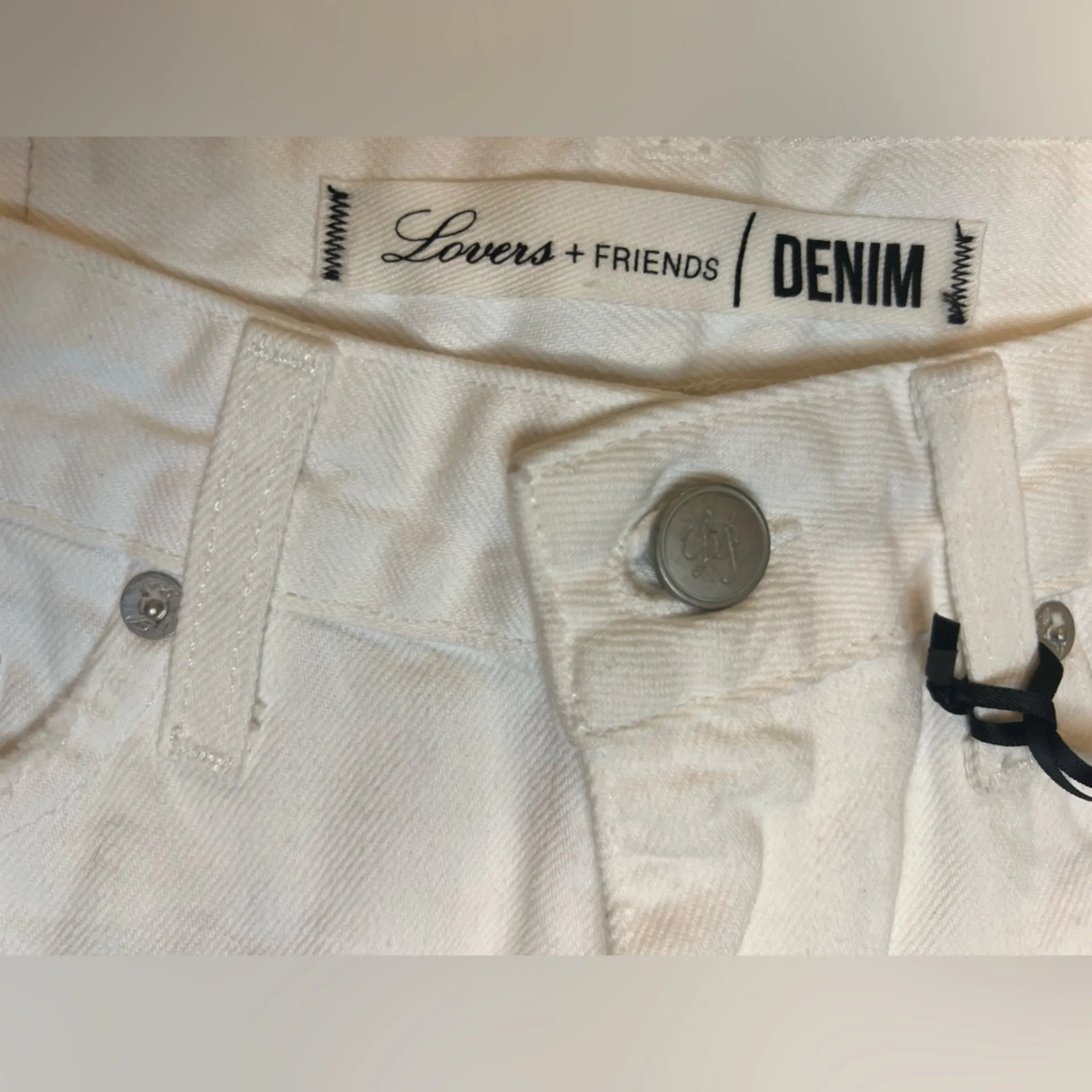 NWT Lovers + Friends Jack High Rise Cut Off Short White Geneva Denim Size 26 - Image 7