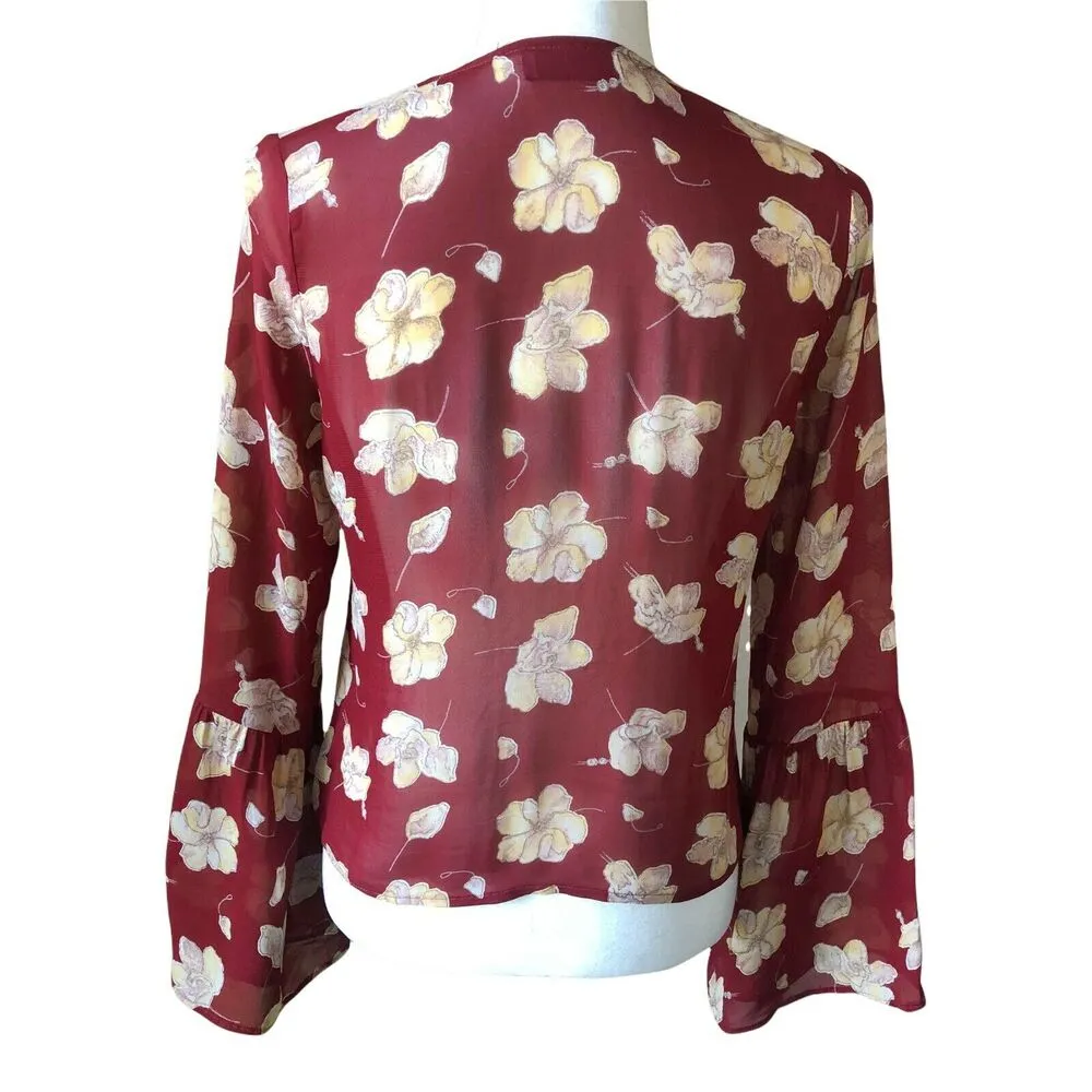 Flynn Skye Boston Lace up Floral Top size Medium - Image 3
