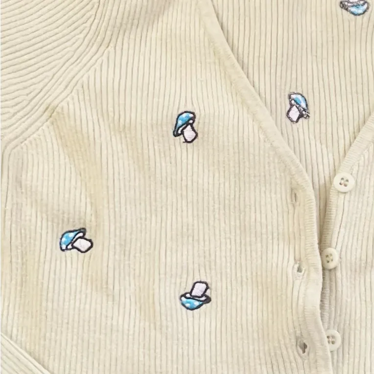 Pacsun L.A.Hearts Cropped Mushroom Embroidered Sweater - Image 9