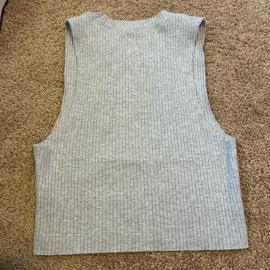 Aerie Heather Gray Ribbed Tank Top Size Small - Image 2