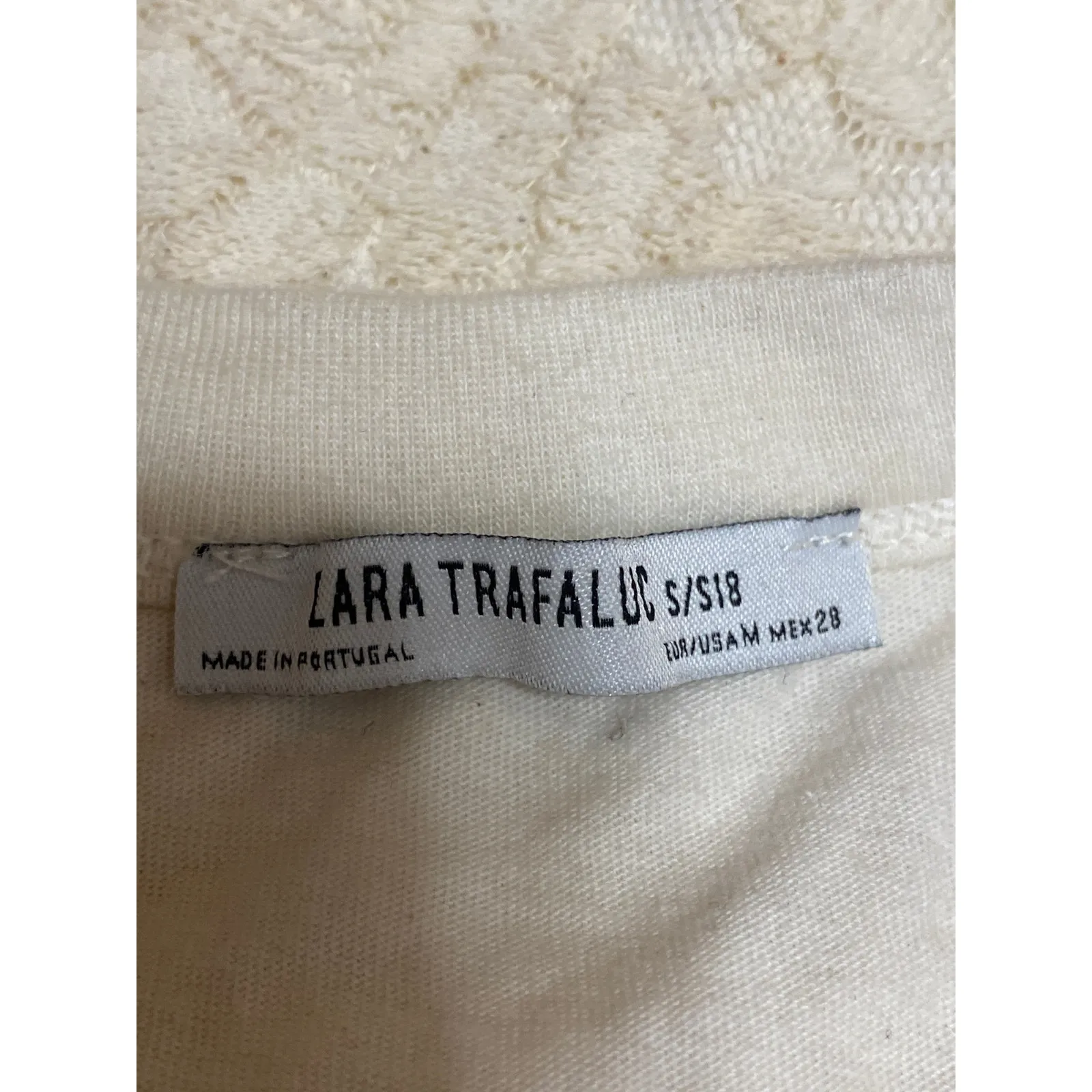 ZARA Cream White Floral Lace Sleeveless Halter Cami Crop Tank Blouse Top Size S - Image 3