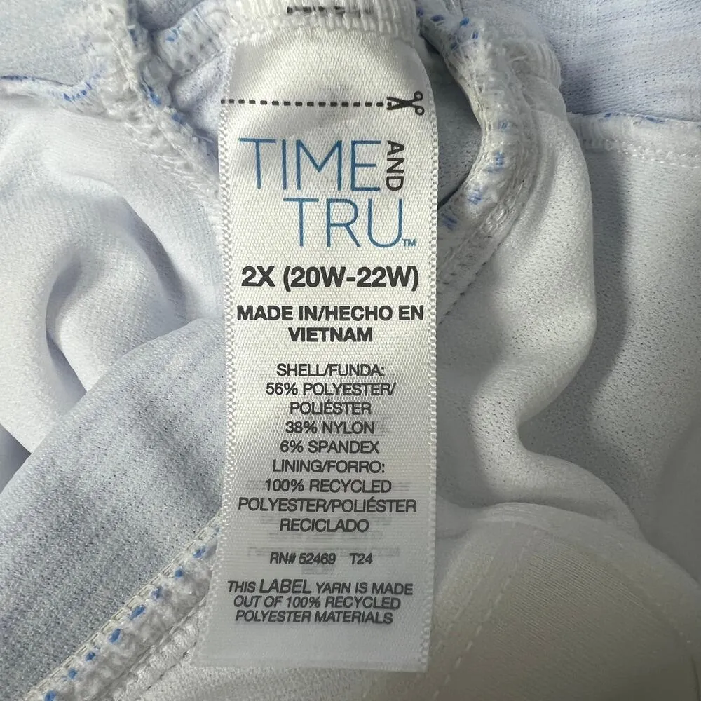 Time And Tru Womens Bathing Suit 2X Padded Cups Vacation Coastal Nautical Beachy Blue - Image 2