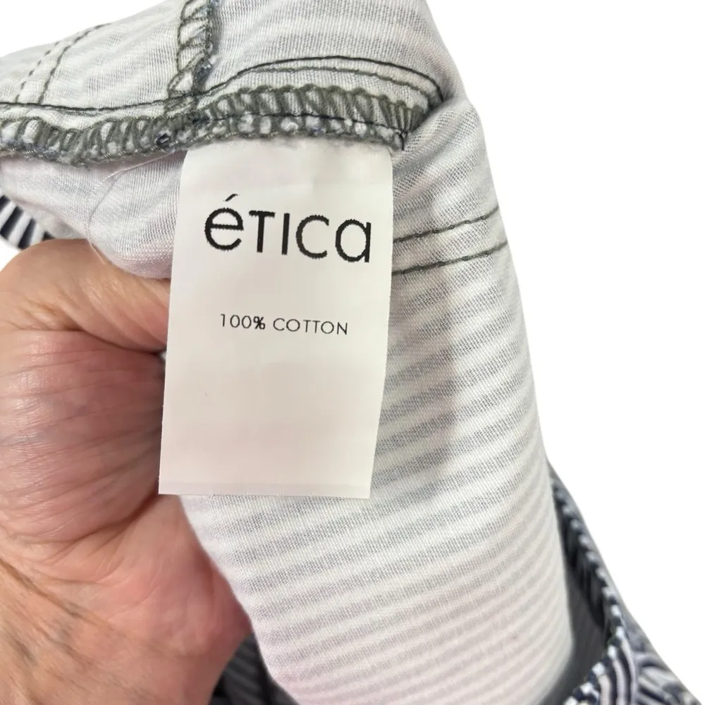 Etica Blue and White Skinny Jeans Striped Nautical Sustainable Size 30 NEW - Image 10