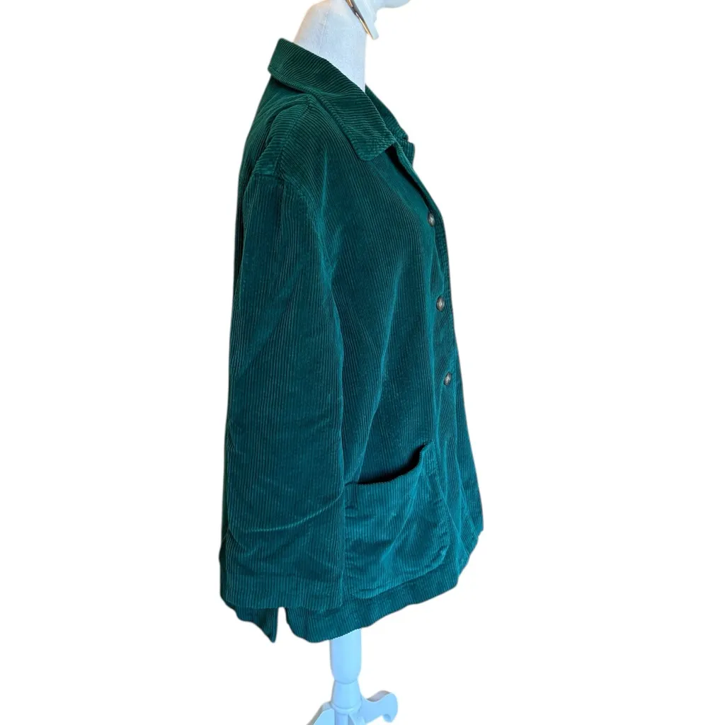 Disney Vintage Corduroy Blazer Jacket Pooh and Piglet Green Cotton Womens Medium - Image 4