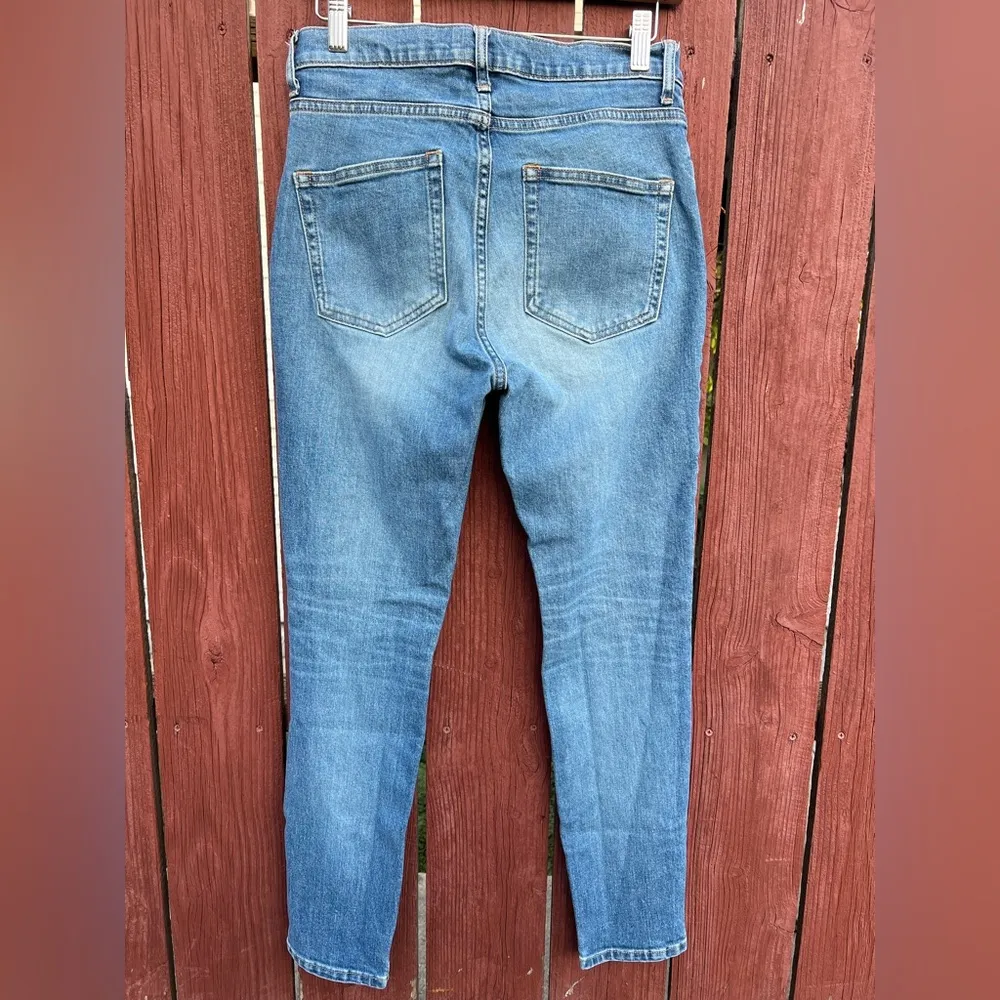 Everlane The High Rise Skinny Jeans Medium  Denim Blue Wash Size 28 - Image 9