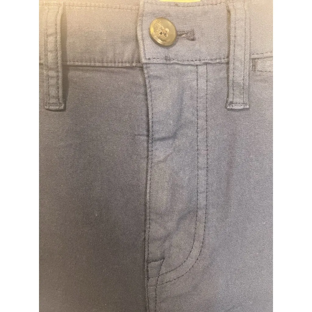 J. Crew Slim Wide Leg Pant Washed Canvas Size 24 Blue Career Business Casual NWT - Image 2