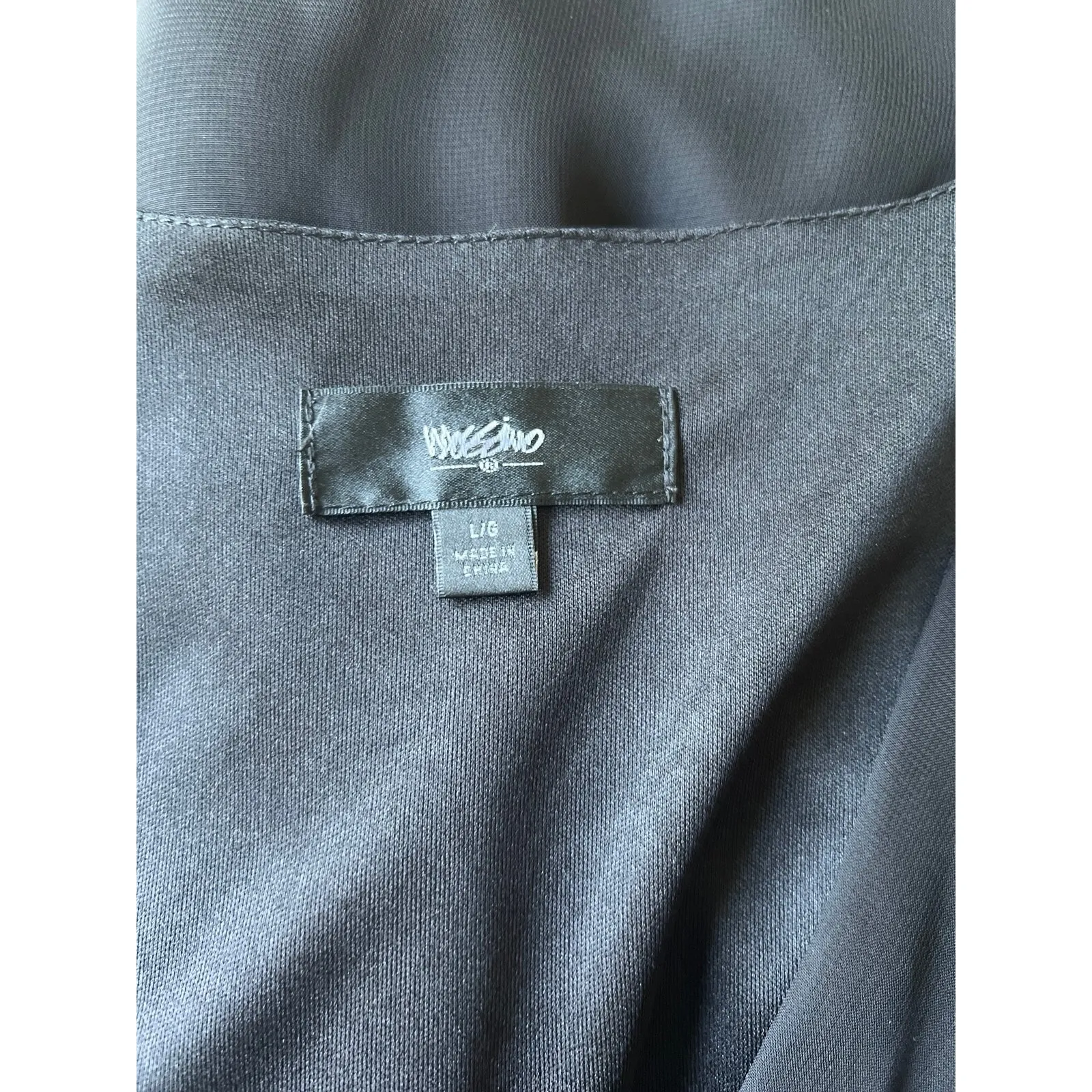 Mossimo Women's black sheer long sleeve V Neck Mid length‎ Dress size Large - Image 9