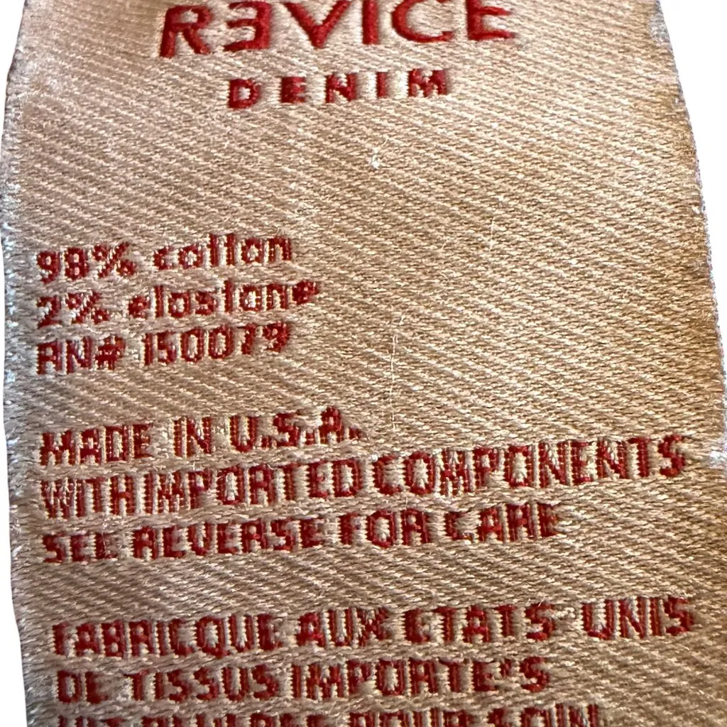 Revice Denim Black Wide Leg Cargo Contrast White Seams Cotton Size 26 Women's - Image 6