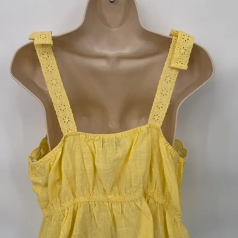 Milk & Honey Milkmaid Peasant Top Womens Plus 2X Yellow‎ Cotton Lace Crochet NEW - Image 5