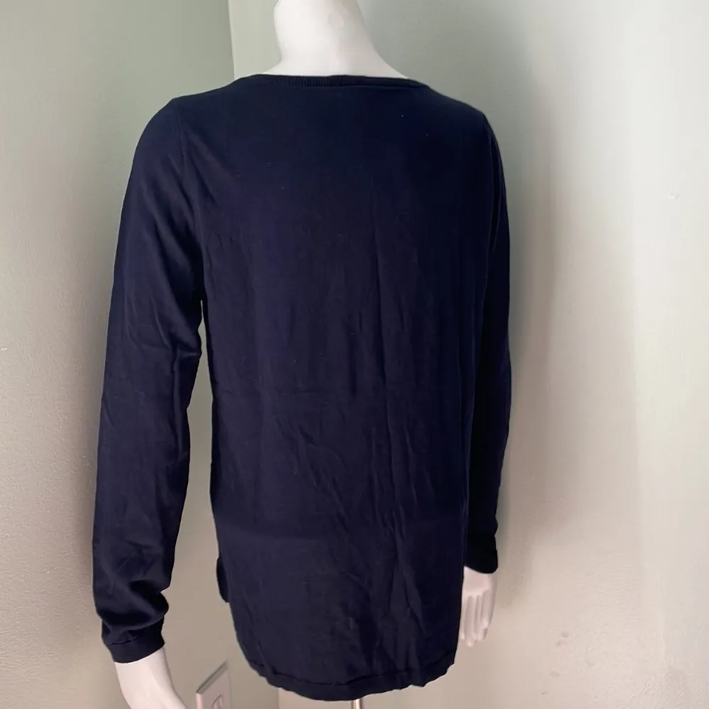 Talbots Navy Pullover Nautical Whale sweater size small - Image 7