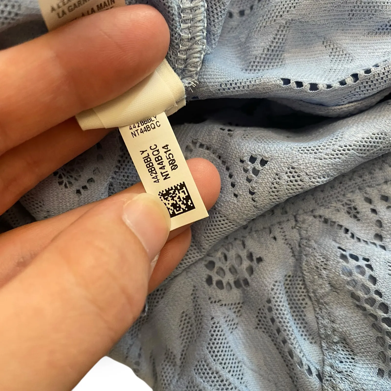 Aeri‎ NWT Blue Holiday Best Lace Padded Racerback Bralette Size Medium - Image 2