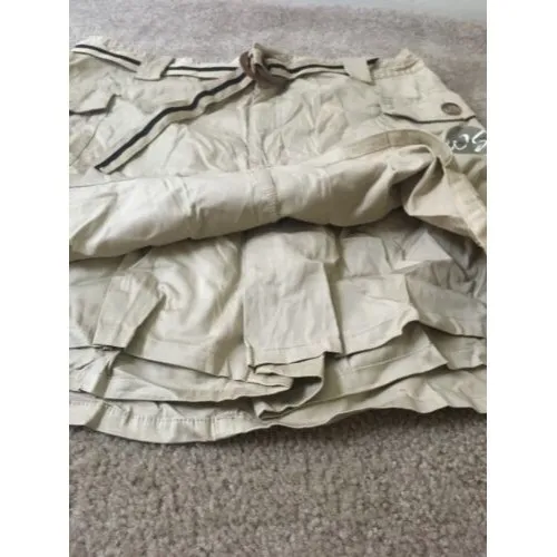 White Stag Women's Casual Skort Skirt with Attached Shorts Belted Size 14 Khaki - Image 6