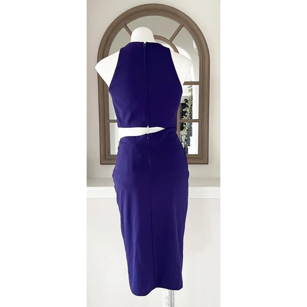 Aqua Bloomingdale’s Asymmetric Cutout Dress in Mulberry/Purple Size 6 NWT $238 - Image 4
