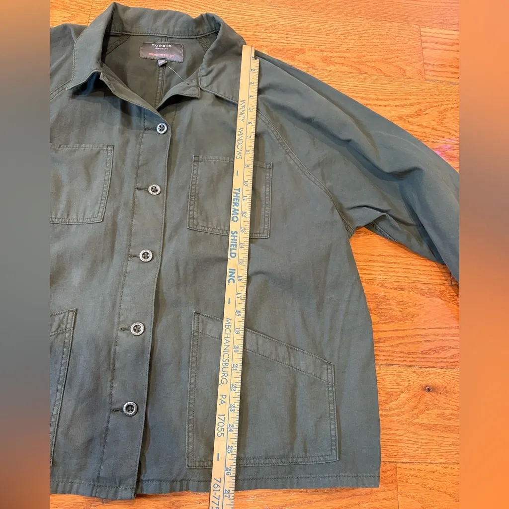 Torrid Canvas Raglan Chore Jacket – Size 3X (22/24) – Deep Depths Green - Image 4