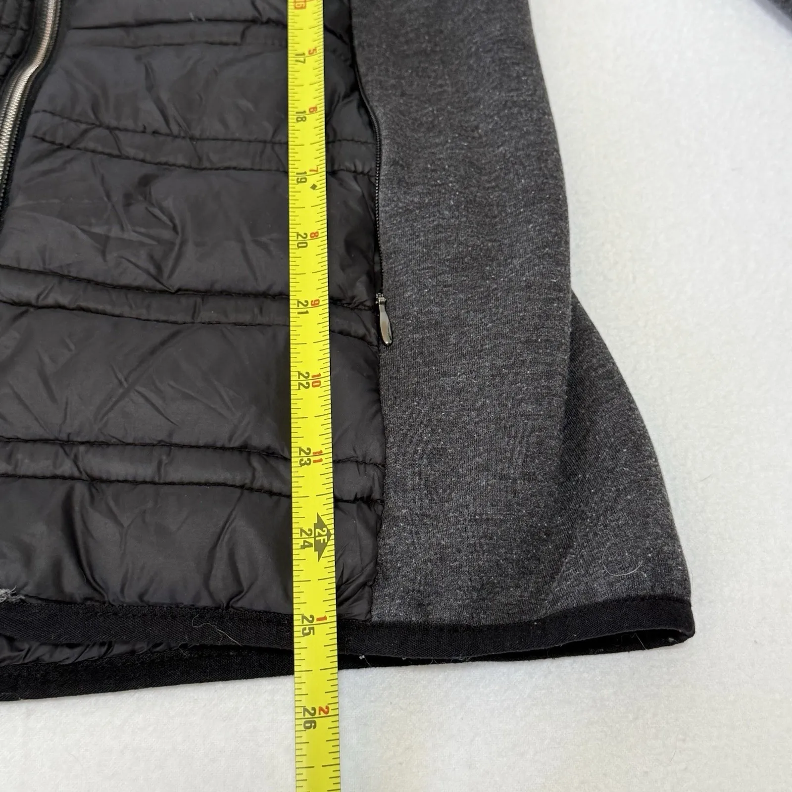 Michael Kors Black Knit-Sleeve Puffer Coat Hooded Zip Up Women's Size Small - Image 5