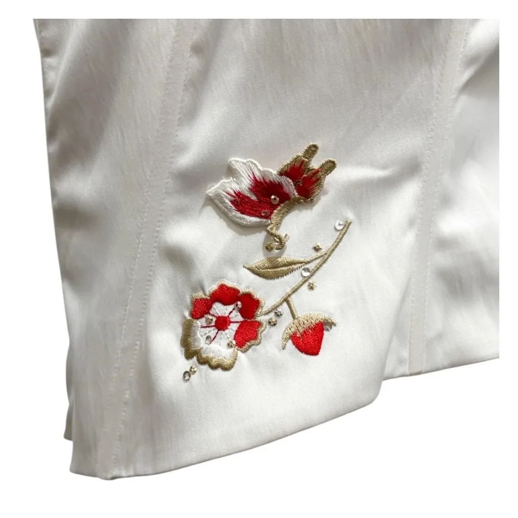 Vintage Lana Erica Mandalay Style Embellished Sleeveless Corset Top Size Large White - Image 8