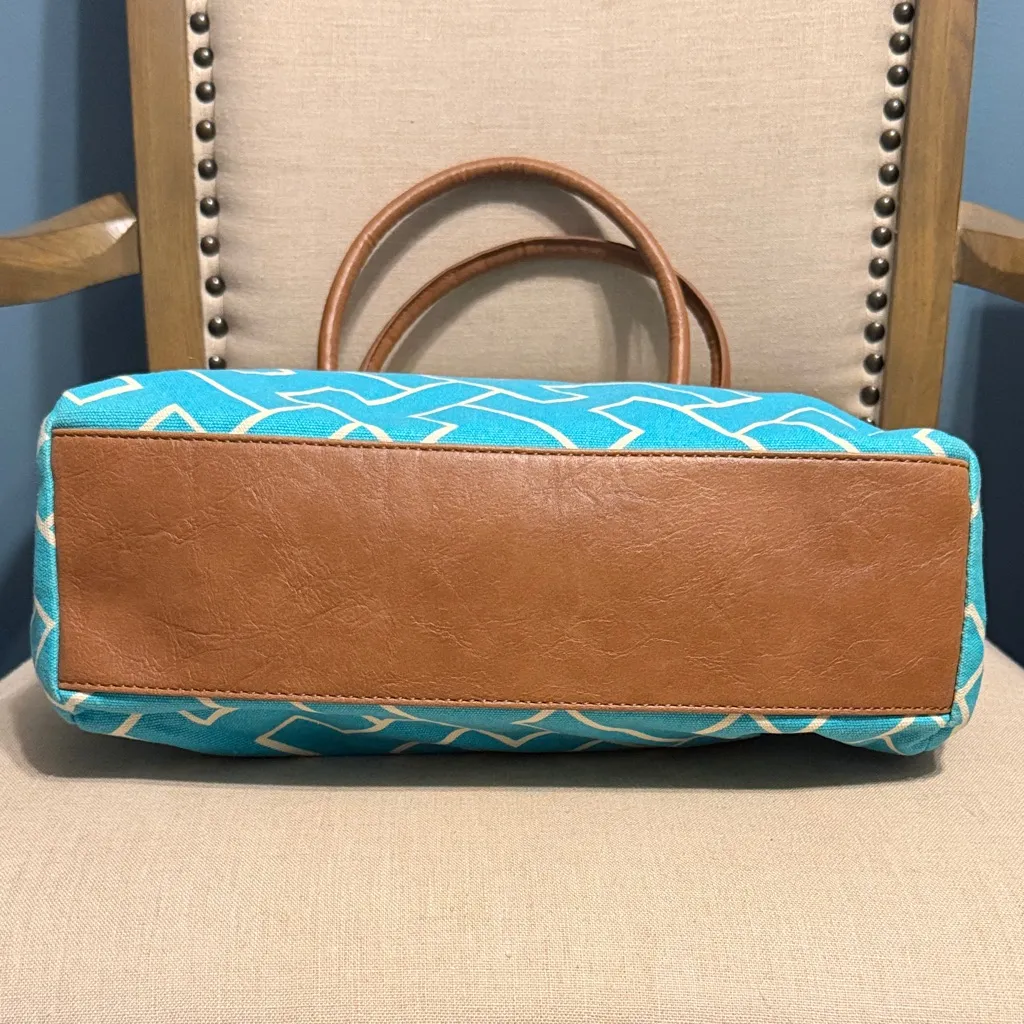 Tommy Hilfiger Blue and Brown Tote Bag - Image 3