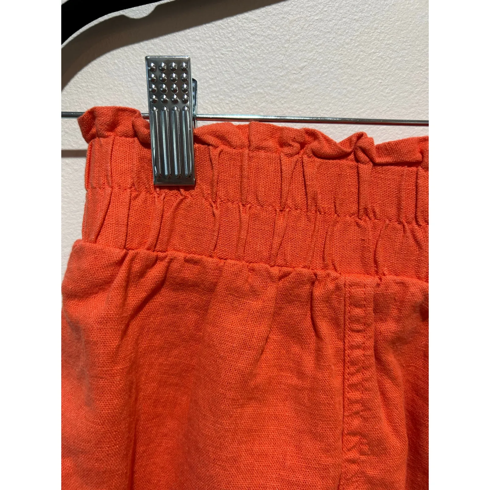A New Day linen blend shorts size XS red elastic waist pockets - Image 3