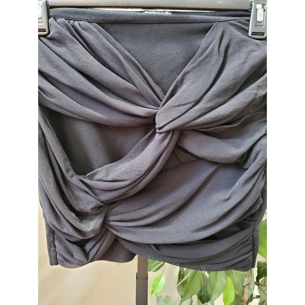 Express Mesh Wrap Twist Front Goth Bodycon Mini Skirt Size 6 - Image 4
