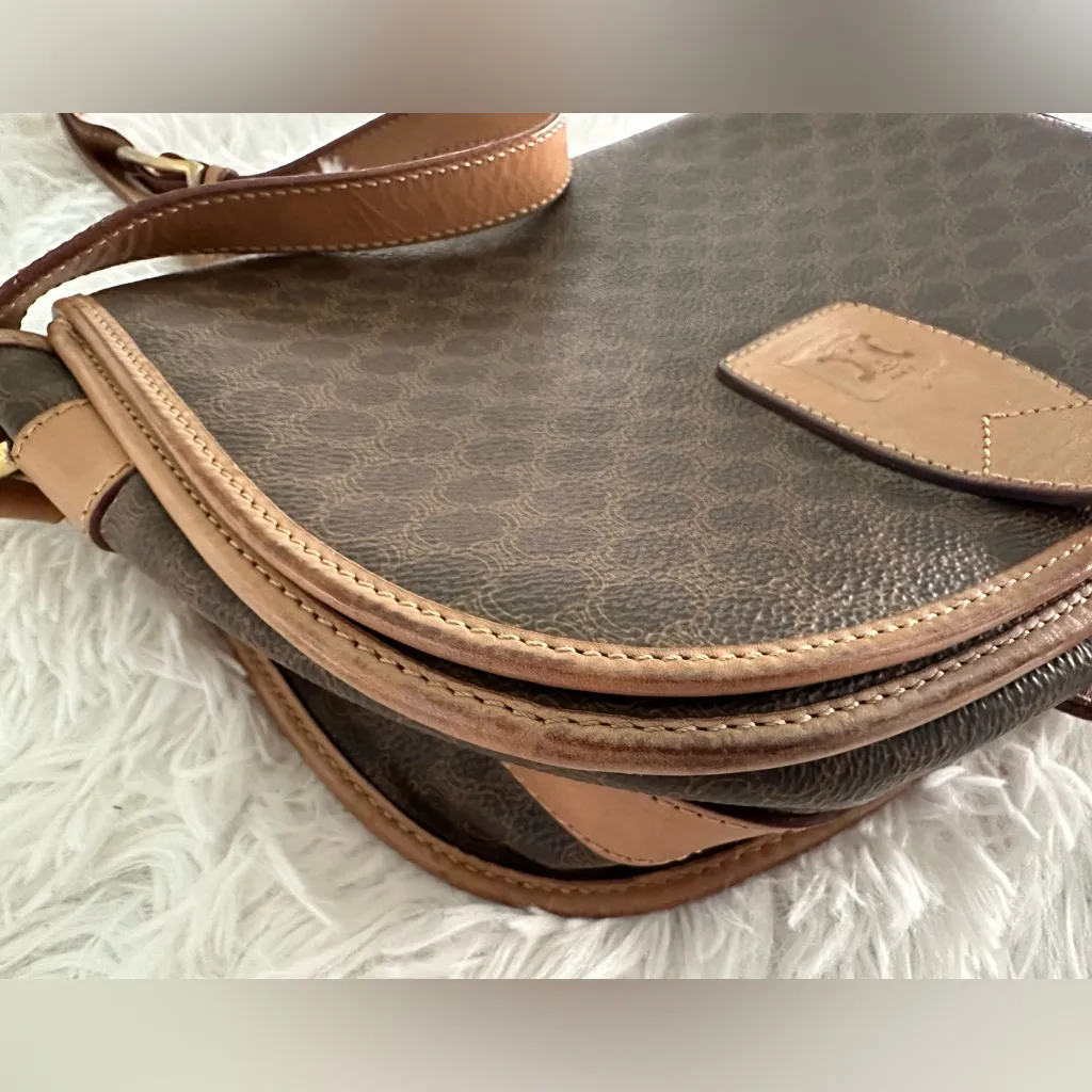 Celine Brown Macadam Crossbody Bag Handbag‎ - Image 6