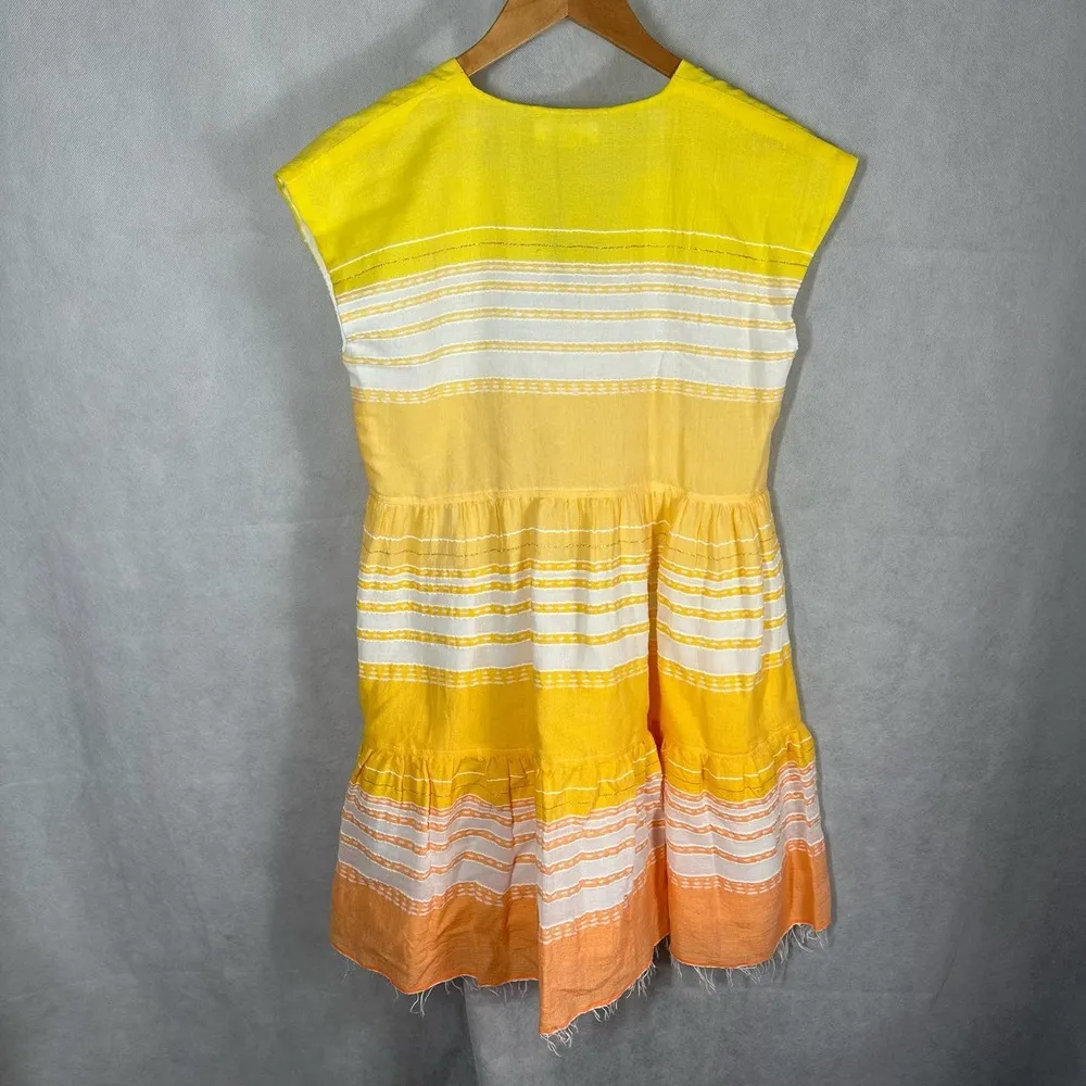 lemlem Stripe V Neck Sleeveless Mini Dress Coverup Size XS - Image 3