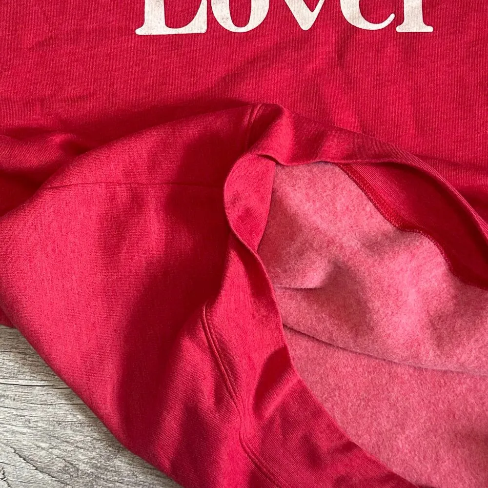 Oat Collective LOVER Red Pullover Sweatshirt NEW Womens XL Red Crewneck SOFT - Image 5