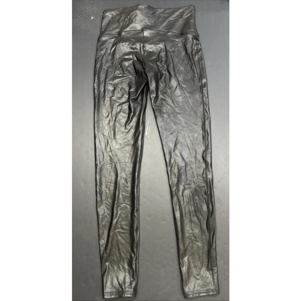 Spanx Womens Yoga Leggings Booty Boost Skinny Faux Leather Black Large - Image 14