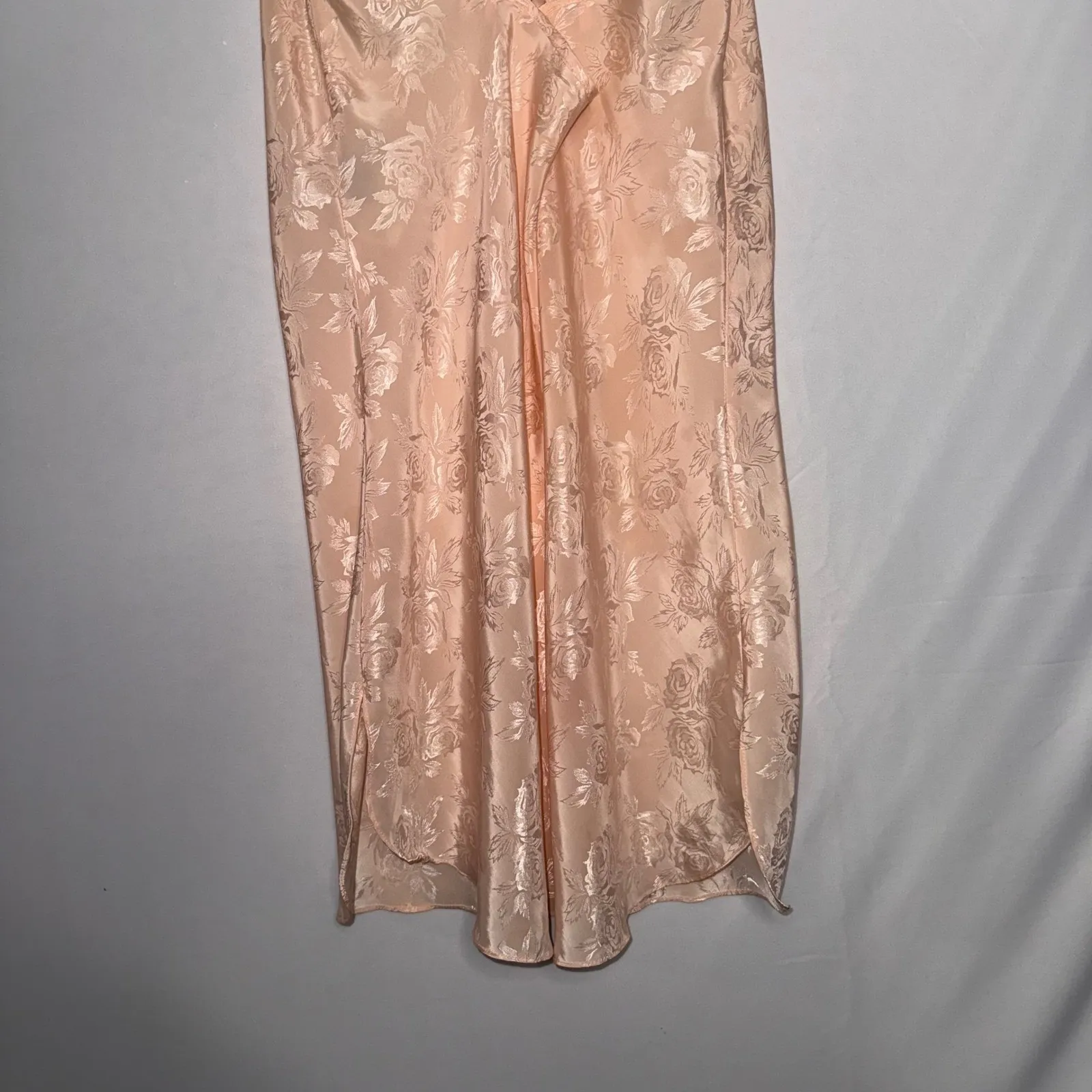 Fairy Strappy Floral‎ Rosette Silky Chemise Lingerie Slip Dress Size L - Image 9