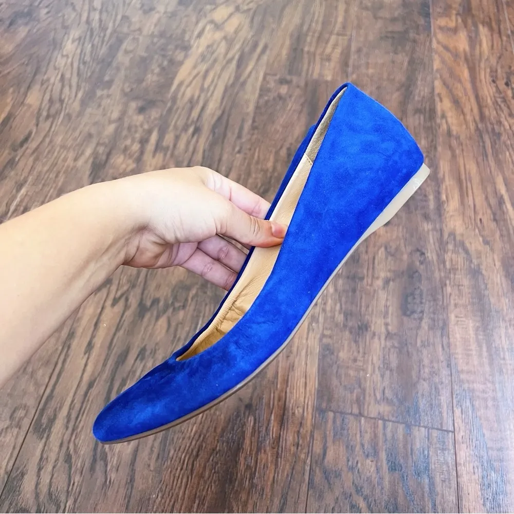J Crew • Cece Suede Ballet Flat cobalt blue Bluebird suede round toe 46198 - Image 6