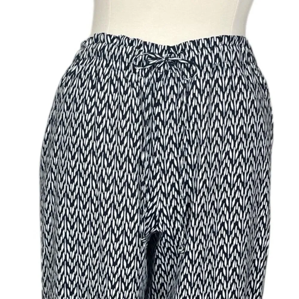 Christopher & Banks New Wide Leg Pant High Rise Drawstring Chevron Women Size XL - Image 8