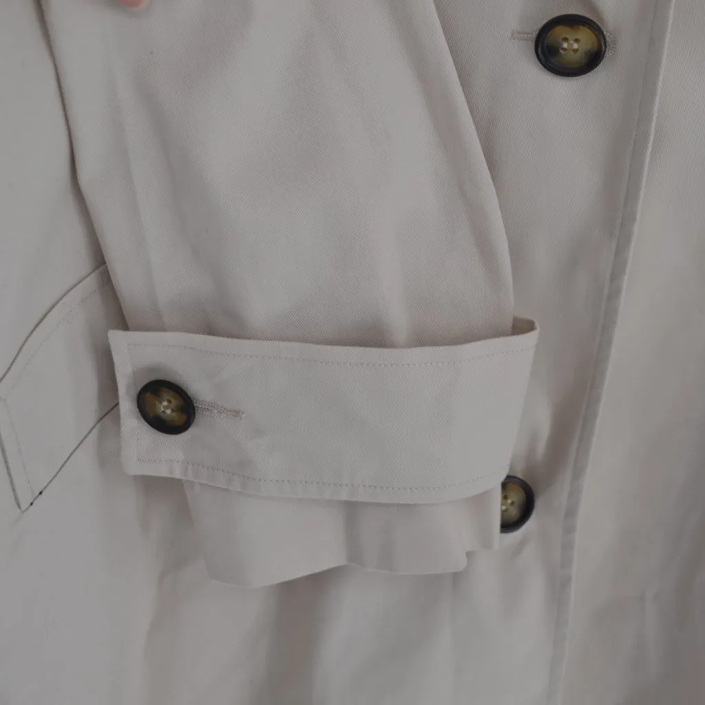 ASOS Design Longline Trench Coat Beige Women's 0 XS Cotton Twill Single Breasted - Image 3