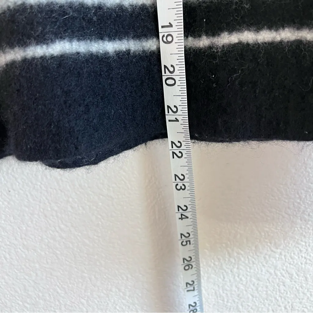 Theory Chunky Striped Charle Wool Sweater Black White Crewneck Knit Pullover - Image 6