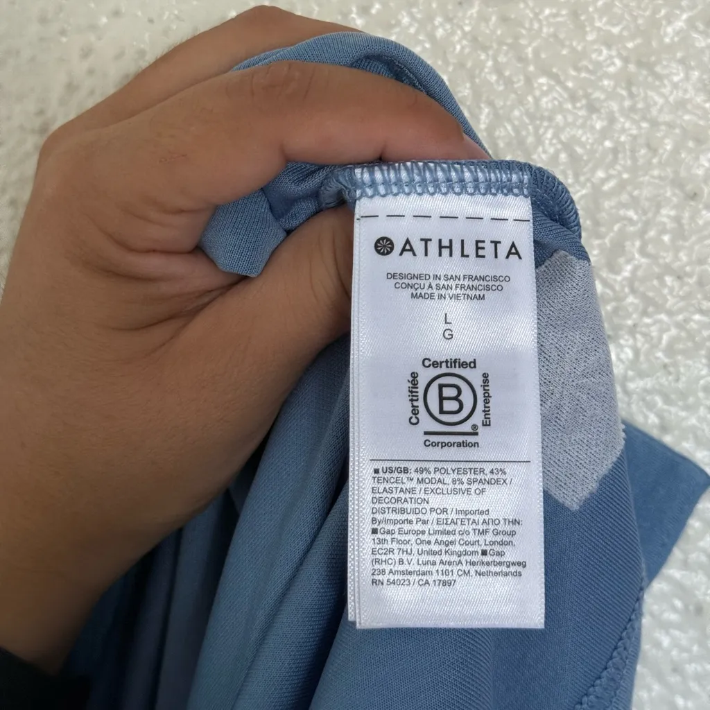 Athleta Seasoft Quarter Zip Silky-soft with TENCEL™ size Large blue color - Image 8
