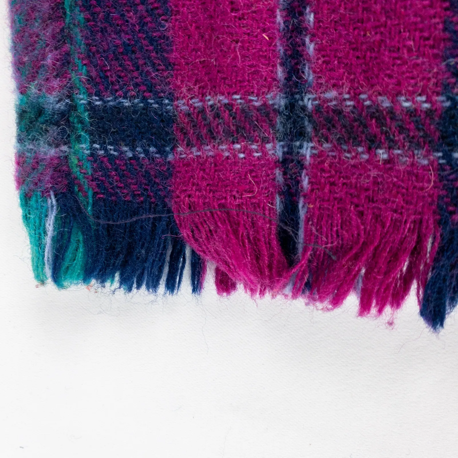 Purple Green Blue Plaid Stripe Scarf Unisex Men Women One Size - Image 3