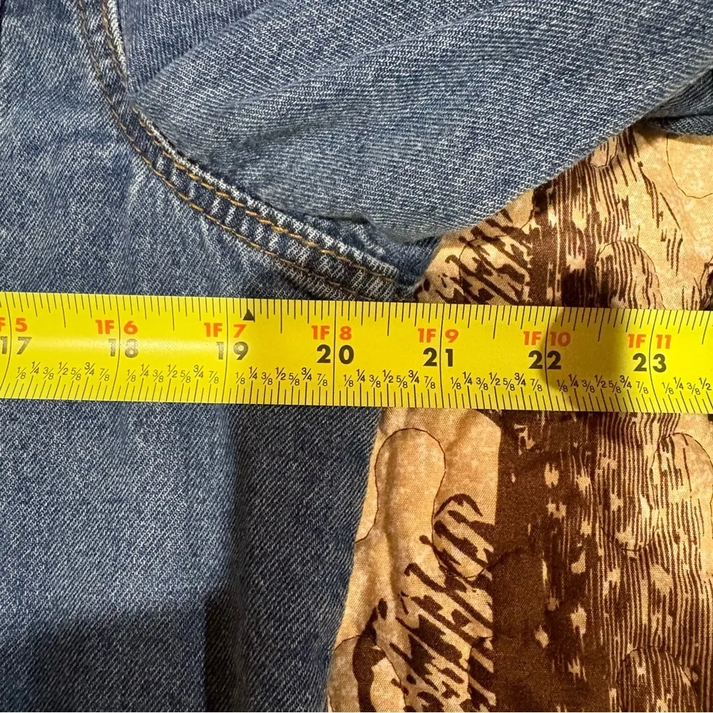 Wax Jean Floral Embroidered distressed jacket size L Blue Size L - Image 7