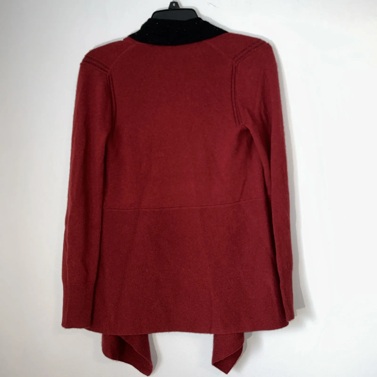 Black Label Chicos 100% Cashmere Drape Cardigan‎ With Rhinestones XS - Image 5