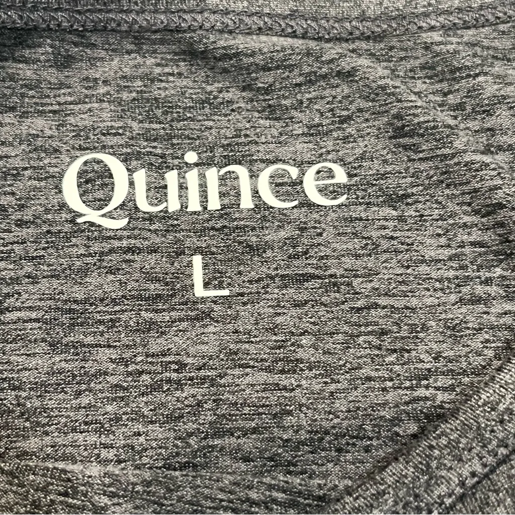 Quince Charcoal Gray Ultra Soft Fitted Long Sleeve Crewneck Top Shirt size Large - Image 7