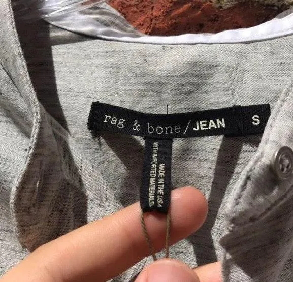 Rag & Bone Heather Grey Leeds Button Up Blouse - Image 7