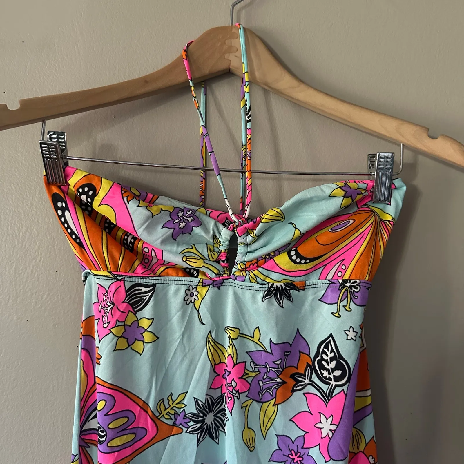 Puglia for Fly Botique by Jean Marie Butterfly Midi Dress Size S/M NWT Blue Size M - Image 7