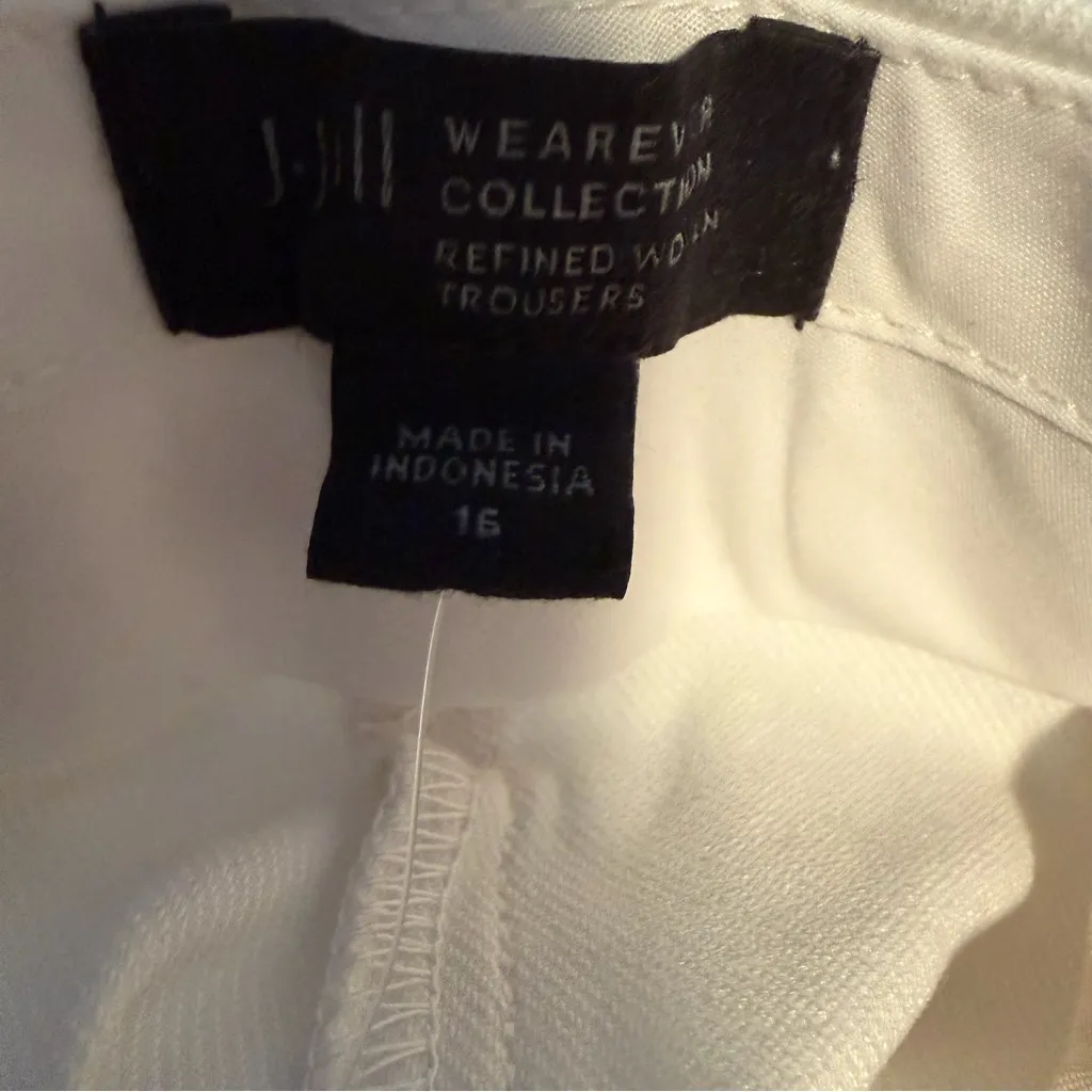 J. Jill Wearever Collection Refined Woven Trousers White 16 MSRP $99 - Image 6