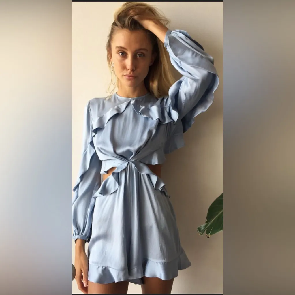 Zimmermann Silk Winsome Flutter Romper blue size 6 - Image 8