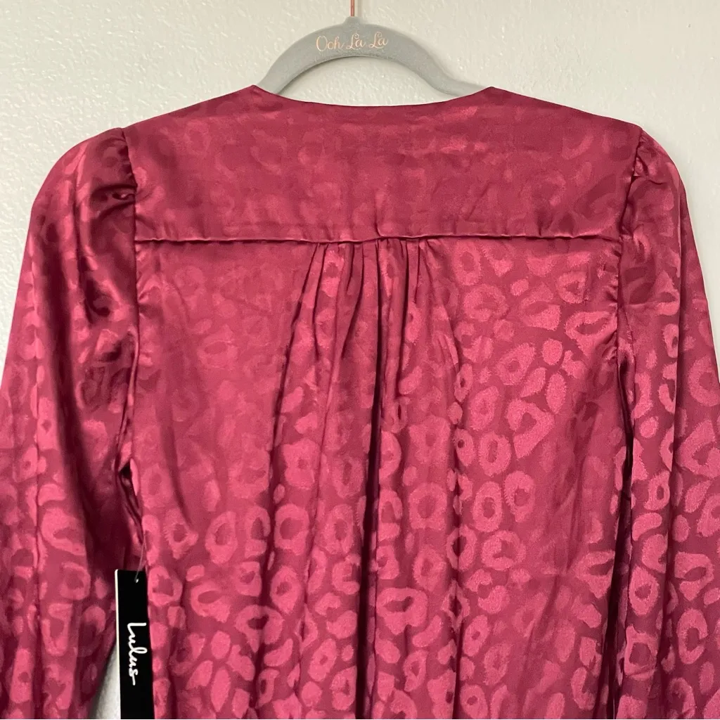 NWT Lulu’s Cheetah Print Burgundy Long Sleeve Bodysuit Size XS - Image 10