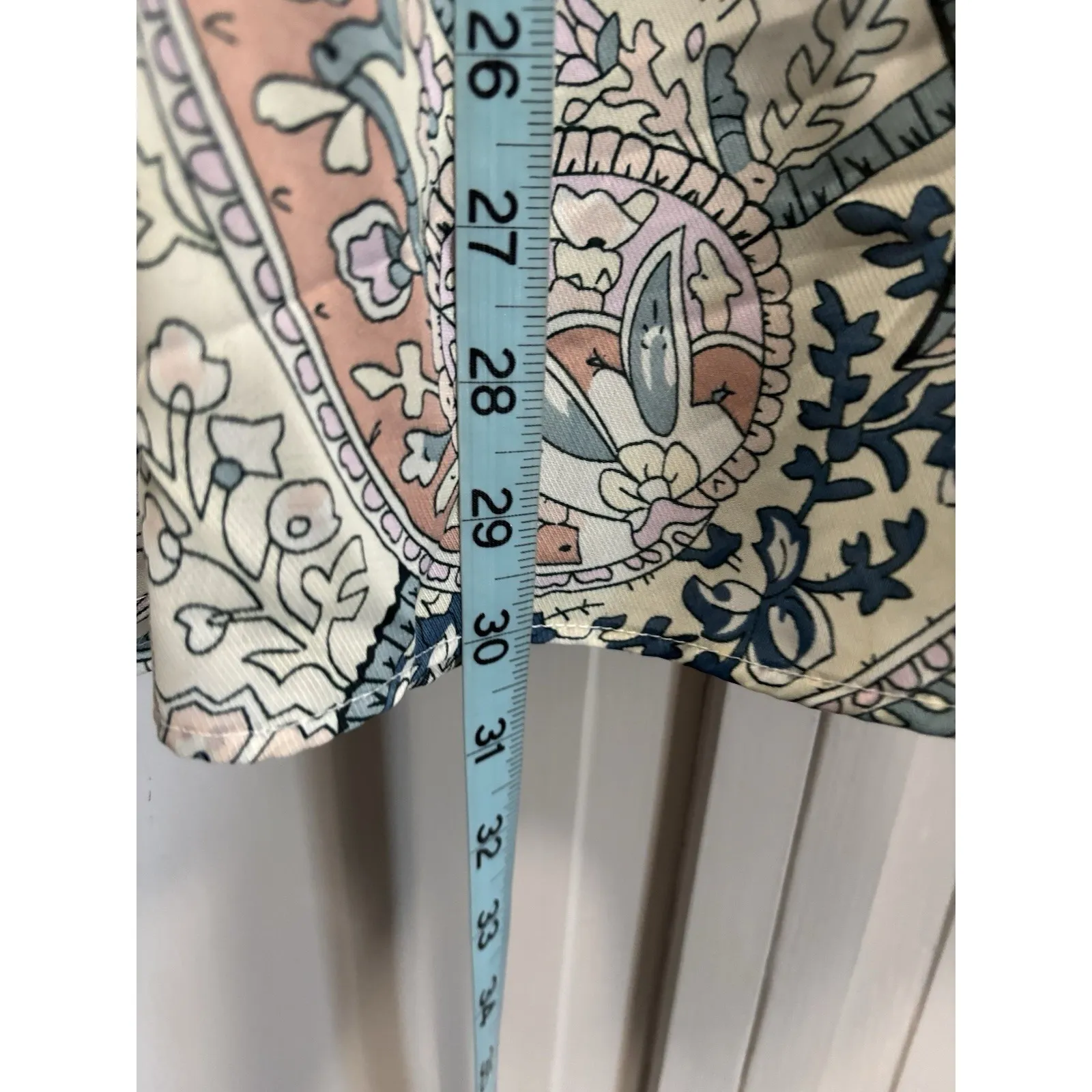 Suzanne Betro Paisley Cream/Multi Chiffon Long Bell Sleeve Blouse‎ Size XL Boho - Image 3