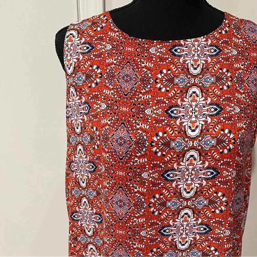 Olive & Oak print sleeveless shift dress Size M - Image 3