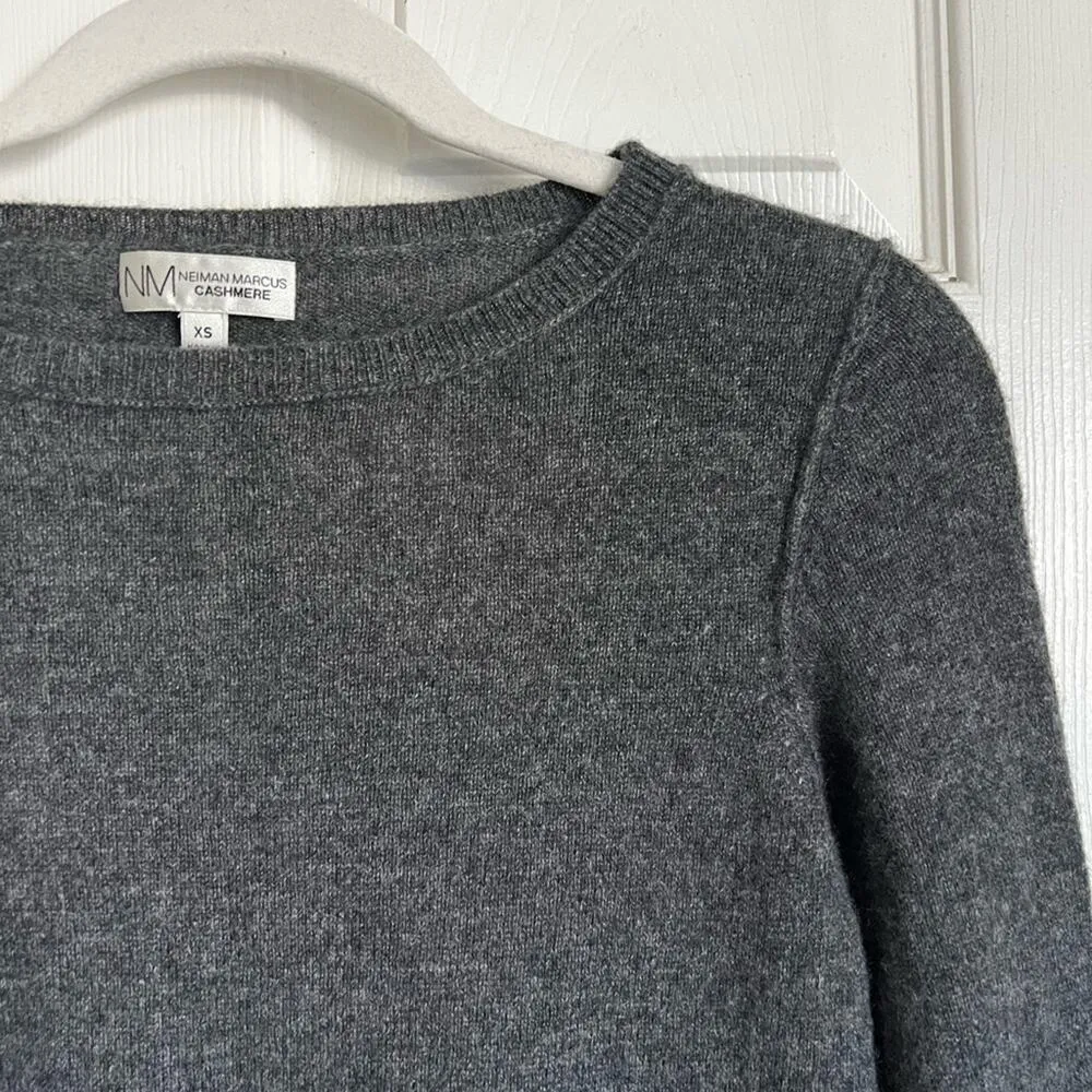 Neiman Marcus Cashmere Sweater Crewneck grey women’s XS jumper pullover - Image 2