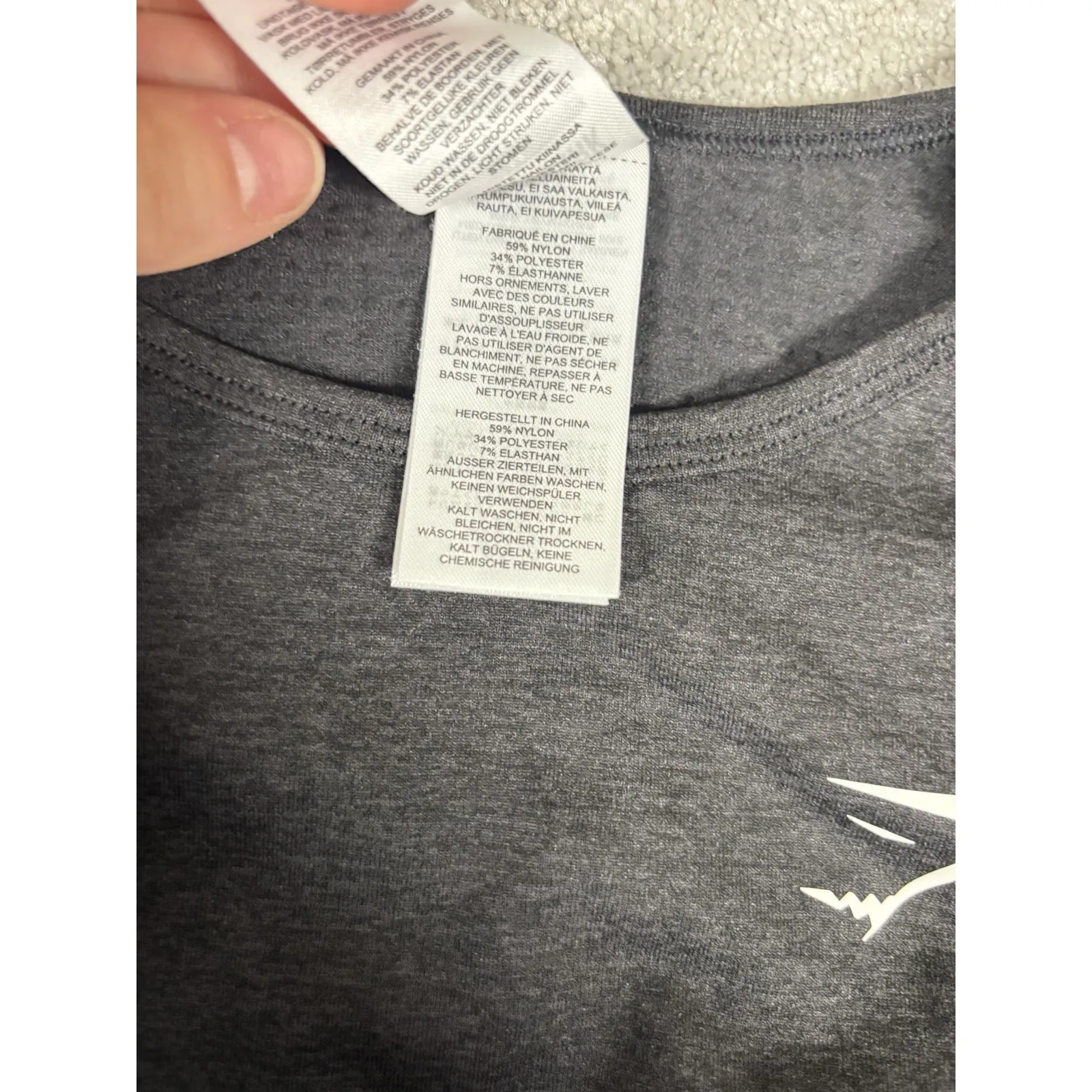 Gymshark Vital Seamless 2.0 Long Sleeve Crop Top Large Black Marl - Image 7